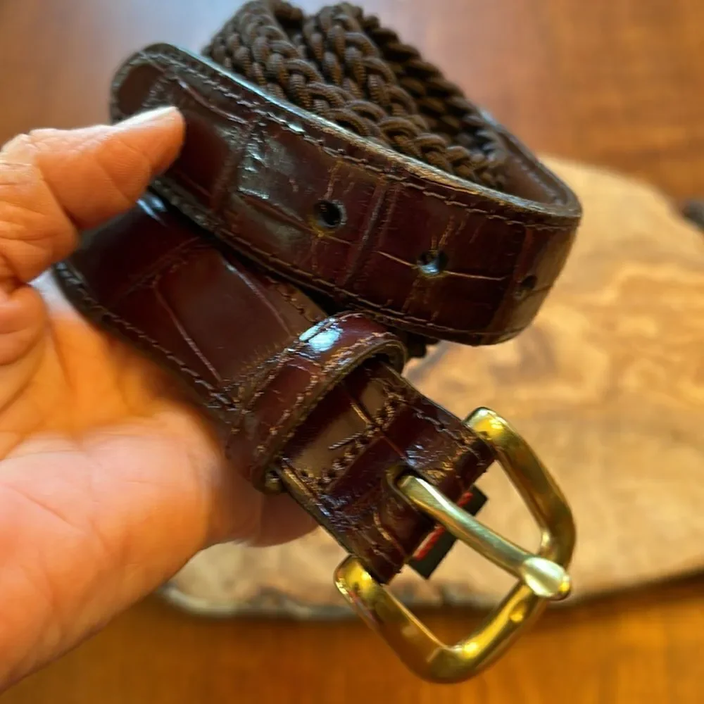 Brighton Mens Elastic Cord w/ Croco Belt - 38